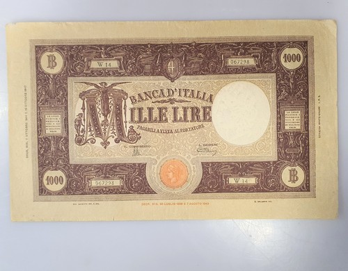 Banconota 1000 lire 1944 - banconota, 7/10/1944