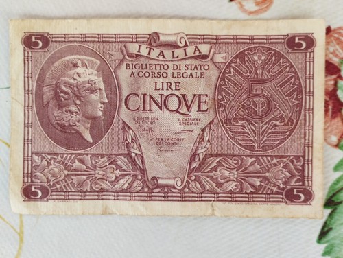 Banconota lire regno - banconota, 5