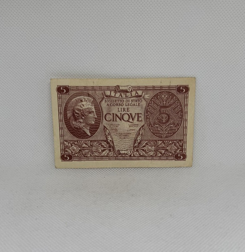 Banconota italia 5 lire - /,