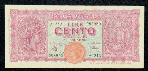 100 lire italia - 100, turrita