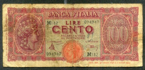 Banconota cento lire italia - banconota,