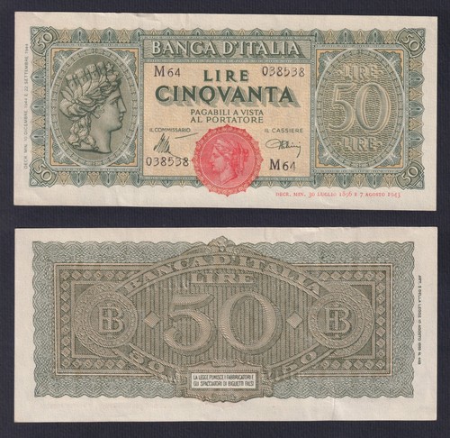 Banconota italia lire - banconota, 50