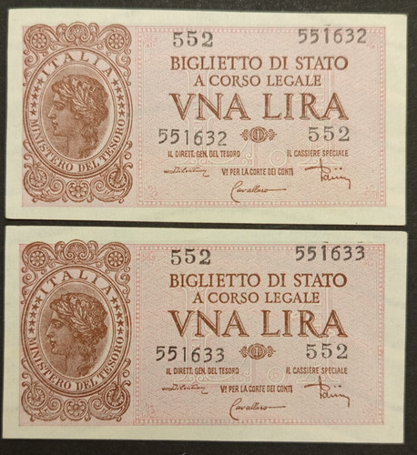 Coppia lira lire 1944 - 2, x