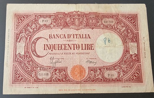 Cinquecento 500 lire barbetti - 500,