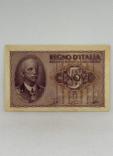 Banconota italia 5 lire - banconota, /