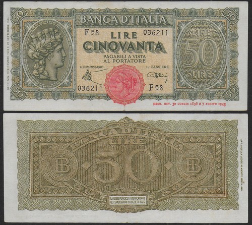 1944 lire italia - lire, turrita