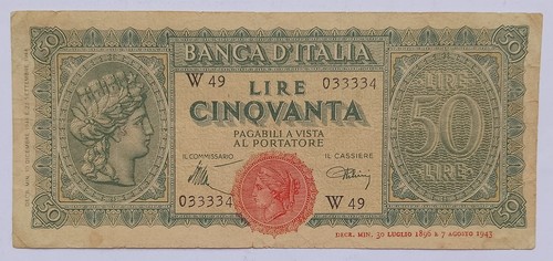 Serie sostitutiva lire 1944 - sostitutiva, 50