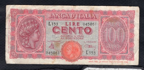 Italie 100 lire 1944 - 100,