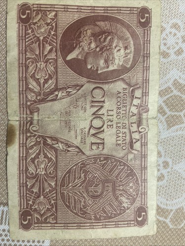 Banconota lire 1944 regno - da,