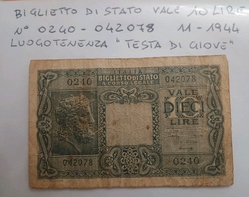 Banconota lire giove del - banconota,