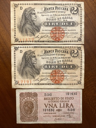 Lotto banconote una - 3, 1