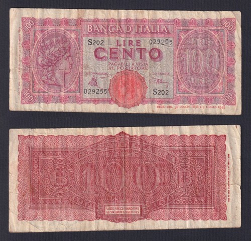 Banconota italia 100 lire - banconota,