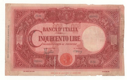 500 lire grande - lire, b.i