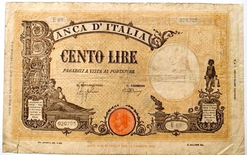 Banconota 100 lire - 100, barbetti