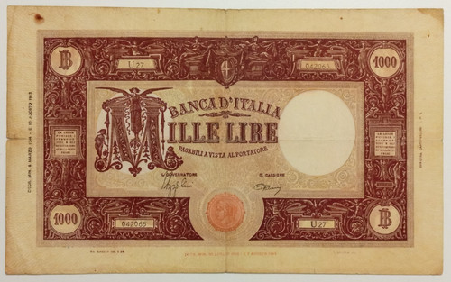 1000 lire 1944 - lire, 06/03/1944