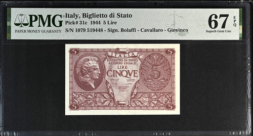 Italia lire 1944 p31c - 5,