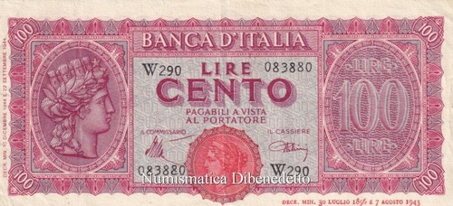 Luogotenenza 100 lire 1944 - luogotenenza,