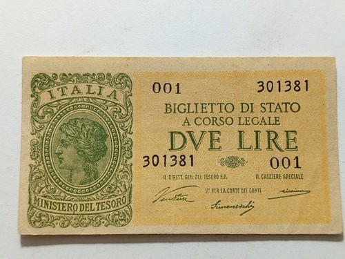 Biglietto stato 2 lire - biglietto, di