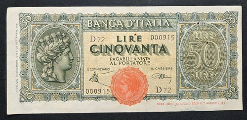 Lire 1944 italia - lire, 10/12/1944